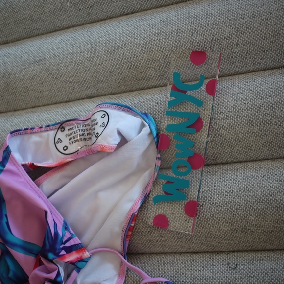 NEW Floral Cutout Tie Lace Up One Piece Swimsuit - Picture 7 of 9